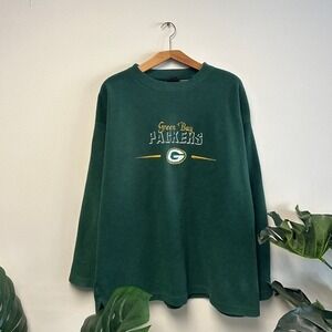 Vintage 1990s Green Bay Packers Embroidered Fleece Crewneck